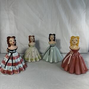 HOLLAND MOLD vtg porcelain Southern Belle Girl figurine 1956 sexy statues